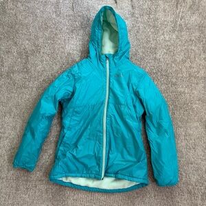 Columbia Girls XL 18/20 Teal Fleece Lined Hooded Jacket Ski Snow Winter